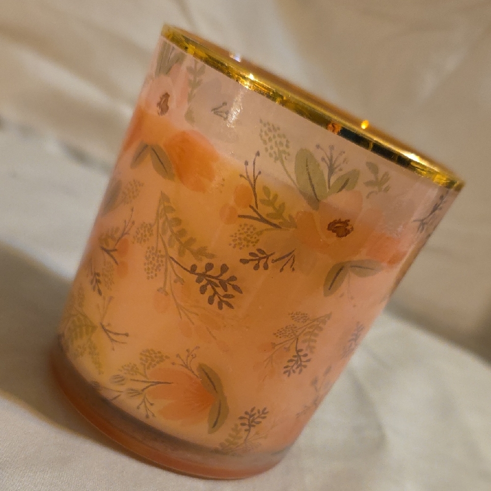 Floral Glass Candle